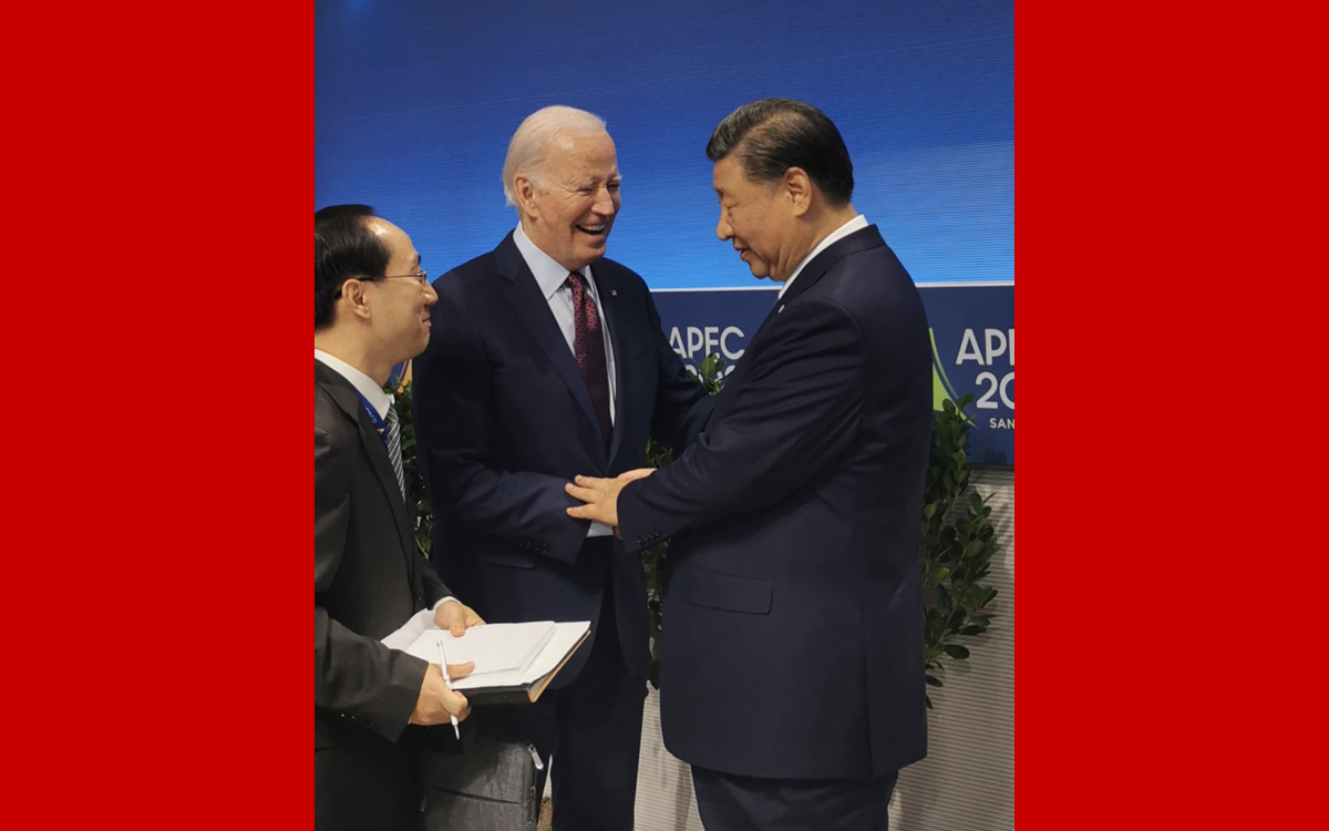 APEC會(huì)議結(jié)束時(shí)，拜登總統(tǒng)與習(xí)主席話別